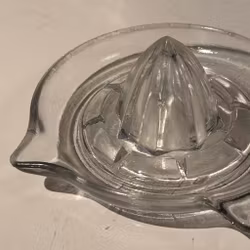 Citruspress i klarglas, vintage