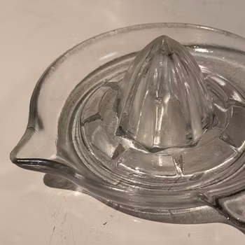 Citruspress i klarglas, vintage