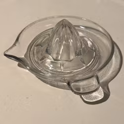 Citruspress i klarglas, vintage