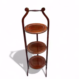 Cakestand, kakställ i mahogny, antikt från England, vintage