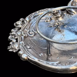 Tesil på ställning, nysilver, vintage