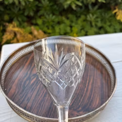 Vinglas, 6st i kristall, vintage