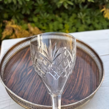 Vinglas, 6st i kristall, vintage