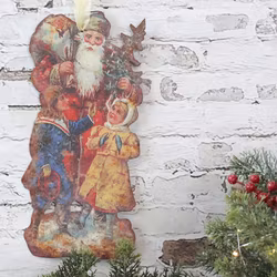 Hänge - juldekoration i metall - julgran & jultomte, Chic Antique