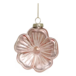 Julhänge - julgranspynt i form av blomma i rosa - Chic Antique