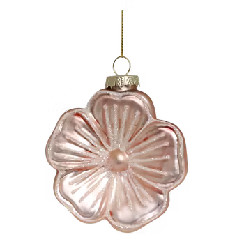 Julhänge - julgranspynt i form av blomma i rosa - Chic Antique
