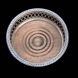 Underlägg - coaster för flaska i nysilver - engelsk vintage 4&5