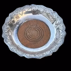 Underlägg - coaster för flaska i nysilver, engelsk vintage 6