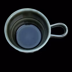 Koppar - 6st i grön keramik från Stavangerflint, vintage