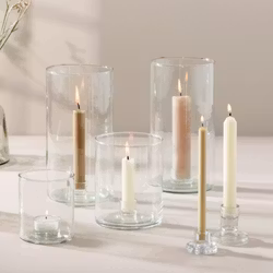 Ljusstake - ljushållare helt i glas med fast insats - flera olika - Ib Laursen