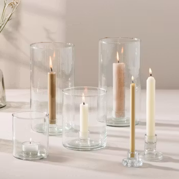 Ljusstake - ljushållare helt i glas med fast insats - flera olika - Ib Laursen