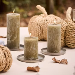 Ljus - Blockljus i rustikt ljus olivgrönt - Ib Laursen