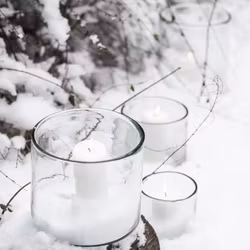 Ljus - Blockljus lyxiga fina vita - 3 storlekar