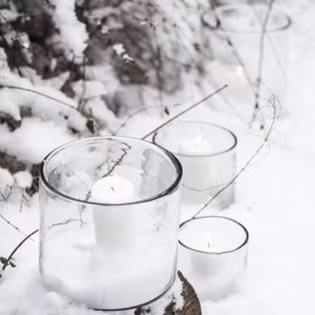 Ljus - Blockljus lyxiga fina vita - 3 storlekar