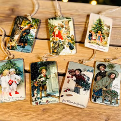 Julhänge - emaljhänge med olika vintage motiv - Alot Decoration