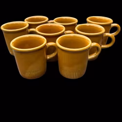 Glöggmuggar 8st i nyans ockra, vintage