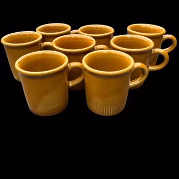 Glöggmuggar 8st i nyans ockra, vintage