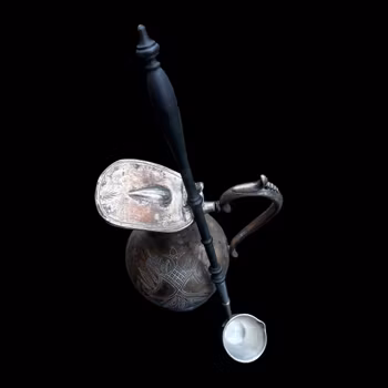 Slev tenn & träskaft i svart - Scandia Tenn - Vintage