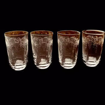 Glas - vattenglas vinranka 4st - vintage
