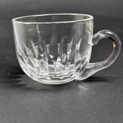 Glöggmuggar - i glas med etsat mönster - 6st - vintage