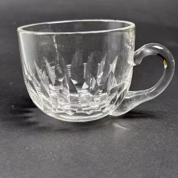 Glöggmuggar - i glas med etsat mönster - 6st - vintage