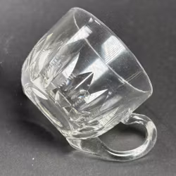 Glöggmuggar - i glas med etsat mönster - 6st - vintage