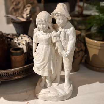 Figurin "Hans & Greta" i gips, vintage