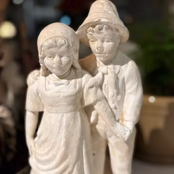 Figurin "Hans & Greta" i gips, vintage