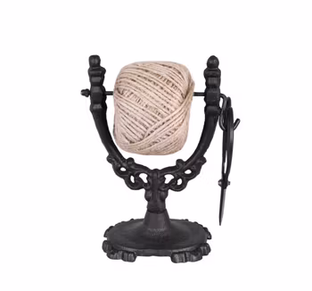 Snörhållare i svart järn med sax - Strömshaga