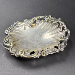 Tvålkopp - dekorativt litet fat i nysilver - vintage