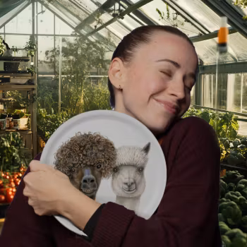 Bricka rund i flera motiv & storlekar i laminerat bokträ - Charlotte Nicolin