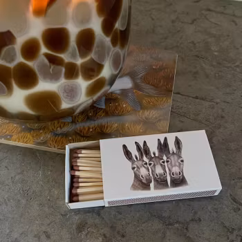 Tändstickor i lyxigt vackra stora askar -  motiv Charlotte Nicolin