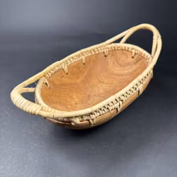 Skål i trä och rotting - vintage