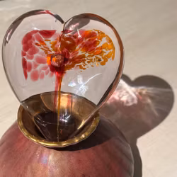 Dekoration pappersvikt skulptur i glas - vintage