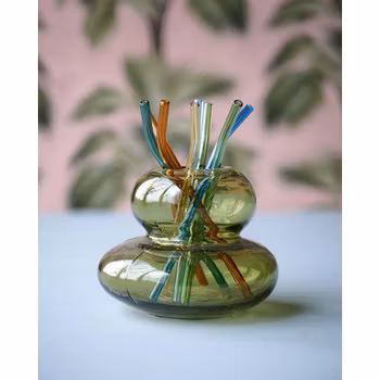 Sugrör i glas i fyra läckra färger - Wikholm form