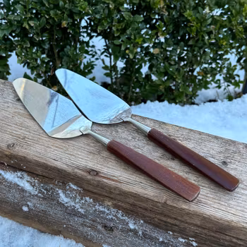 Tårtspade med teakskaft Knivman Eskilstuna - vintage