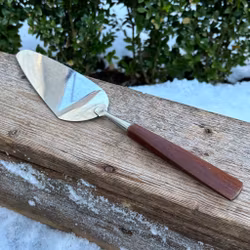Tårtspade med teakskaft Knivman Eskilstuna - vintage