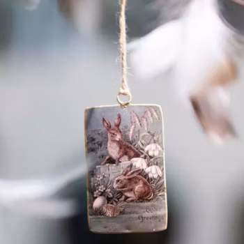 Emaljhänge påskdekoration med vintagemotiv - Alot decoration