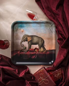 Bricka Underlägg i finaste björk - flera storlekar - motiv A Fine Romance - Jamida