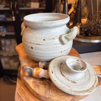 Skål med lock - Stengods - Vintage