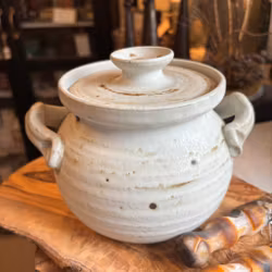 Skål med lock - Stengods - Vintage