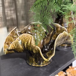 Kruka i grönmelerad stengods - Wikholm Form