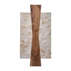 Skärbräda Fat i beige marmor och akacia trä - Affari of Sweden