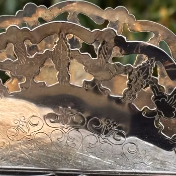 Servetthållare i nysilver, Vintage