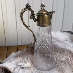 Karaff i kristallglas och belagd nysilver - Italien 1900-tal - Vintage