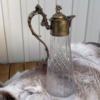 Karaff i kristallglas och belagd nysilver - Italien 1900-tal - Vintage