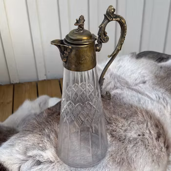 Karaff i kristallglas och belagd nysilver - Italien 1900-tal - Vintage