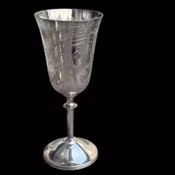 Glas - Bägare Vinglas i nysilver 4st - Vintage