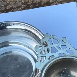 Tesil med silhållare i nysilver - Vintage