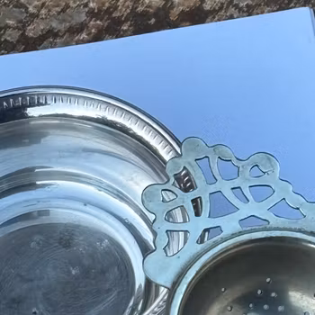 Tesil med silhållare i nysilver - Vintage